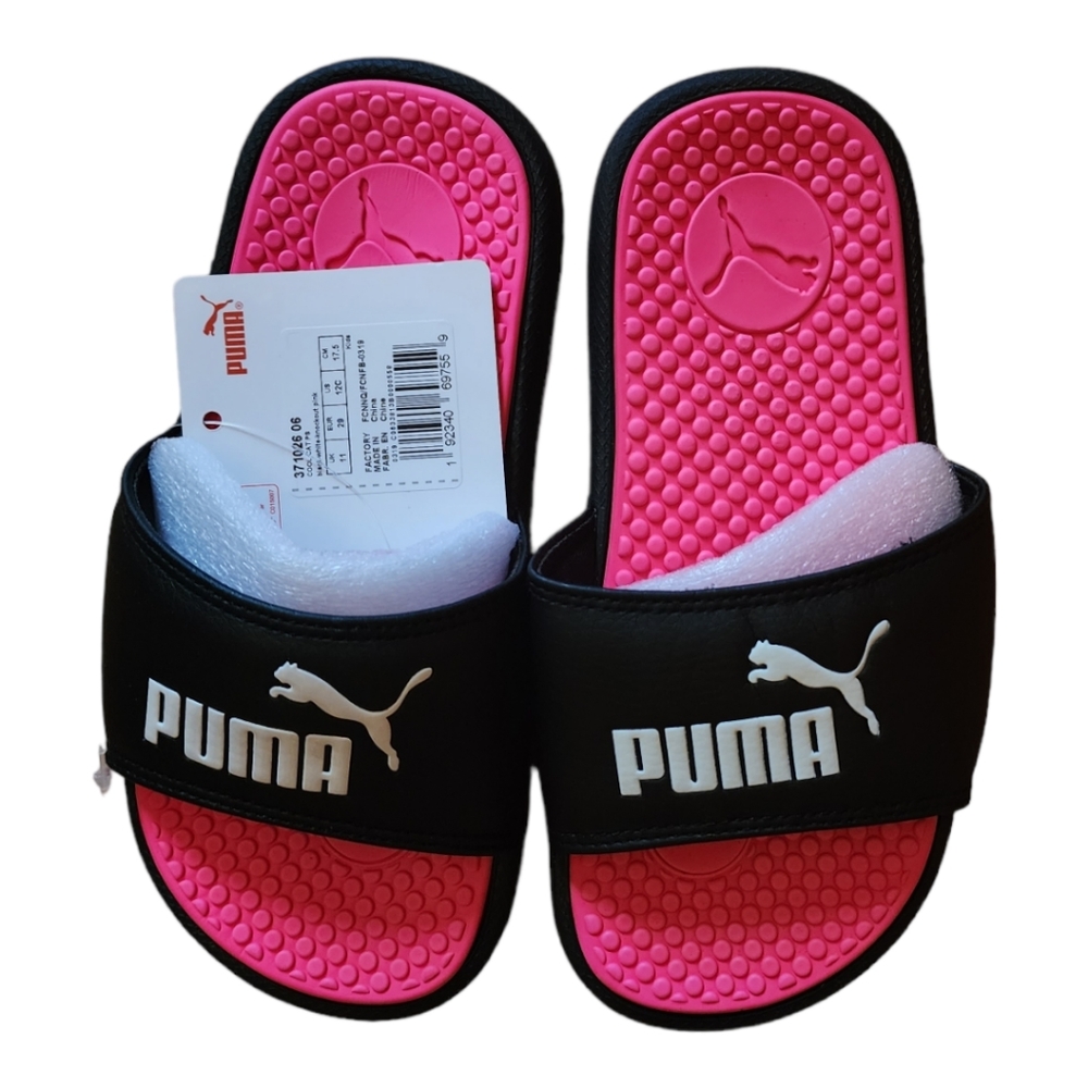 Puma Girls Cool Cat Slides Pink, Black Size11,12 Size1 New